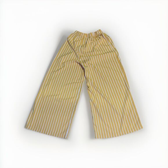 Boho Chic Polly & Esther Striped Palazzo Pants Small Wide Leg Mustard Y2K Fall - Picture 3 of 4